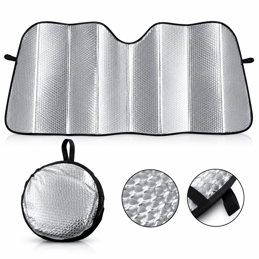 Foldable Car Windshield Sunshade – Reflective Heat & Sun Protector