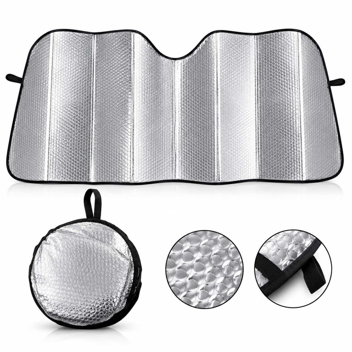 Foldable Car Windshield Sunshade – Reflective Heat & Sun Protector
