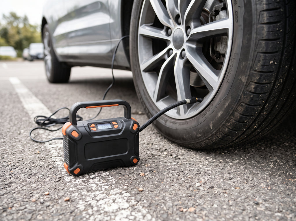 Portable 12V Car Tyre Air Compressor with Digital Pressure Display
