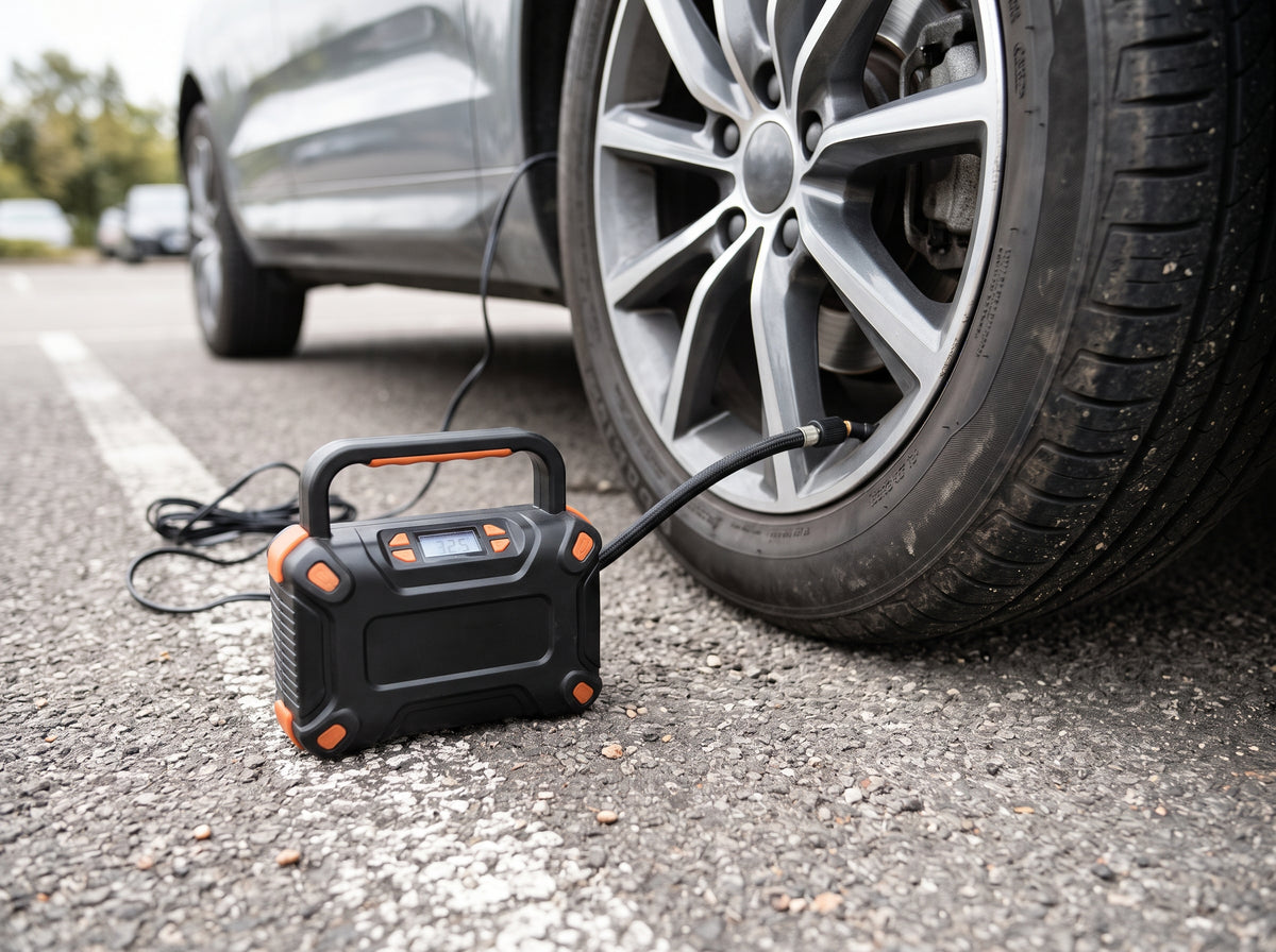 Portable 12V Car Tyre Air Compressor with Digital Pressure Display