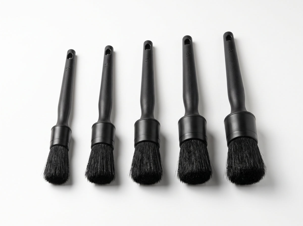 5-Piece Car Detailing Brush Set  Soft Cleaning Brushes for Dashboard, AC Vents & Interior