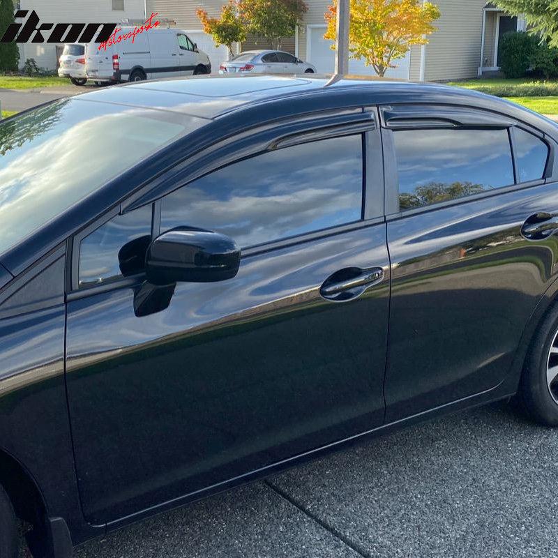 Car Window Rain Guards – Smoke Black Window Visor Deflectors Set