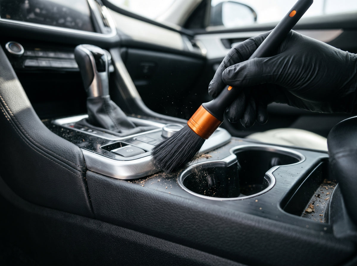 5-Piece Car Detailing Brush Set  Soft Cleaning Brushes for Dashboard, AC Vents & Interior