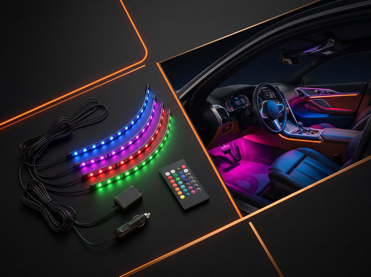 RGB Car Interior Ambient LED Lights Kit with Multicolor Lighting