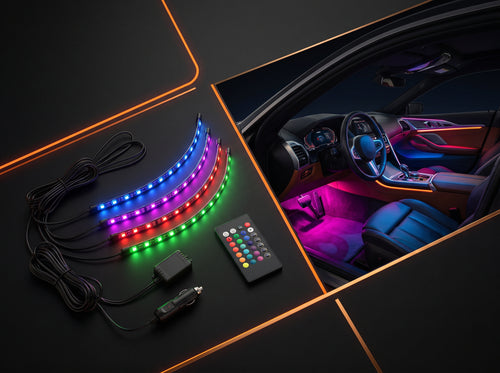 RGB Car Interior Ambient LED Lights Kit with Multicolor Lighting
