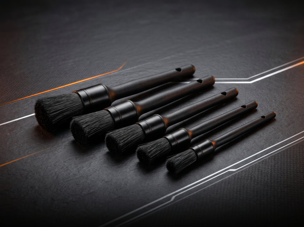 5-Piece Car Detailing Brush Set  Soft Cleaning Brushes for Dashboard, AC Vents & Interior
