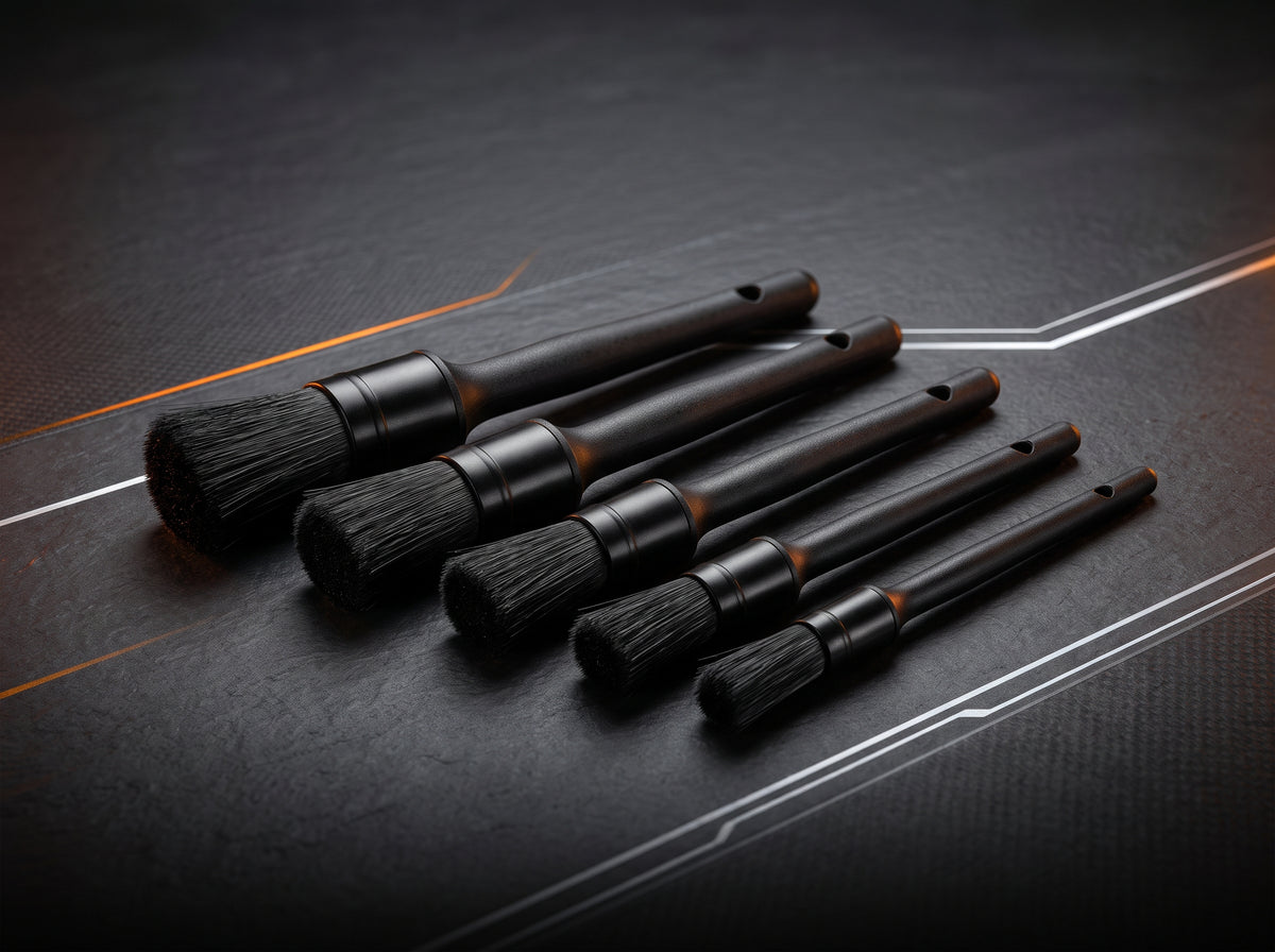 5-Piece Car Detailing Brush Set  Soft Cleaning Brushes for Dashboard, AC Vents & Interior
