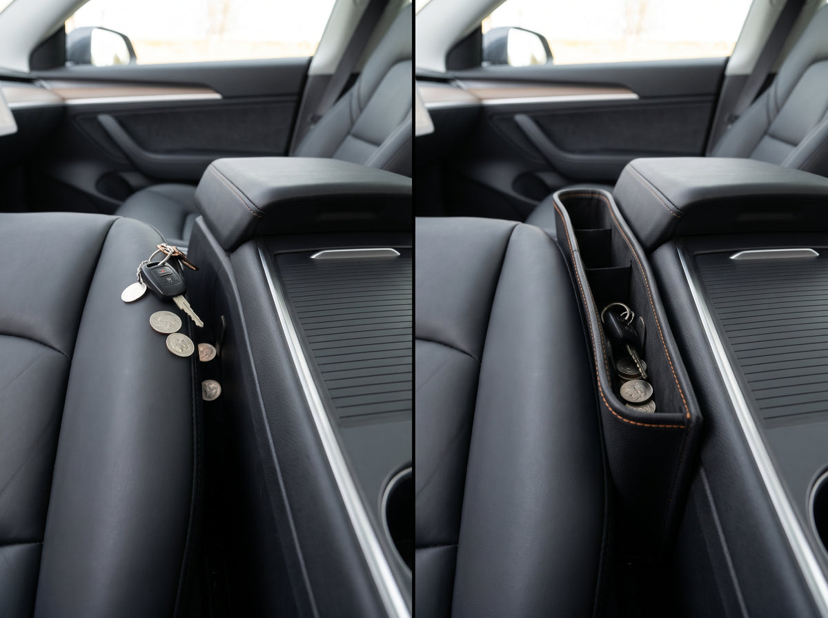 Car Seat Gap Filler Organizer Set of 2 with Storage Pockets  Universal Car Seat Side Storage
