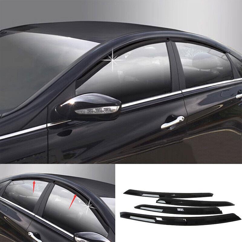 Car Window Rain Guards – Smoke Black Window Visor Deflectors Set
