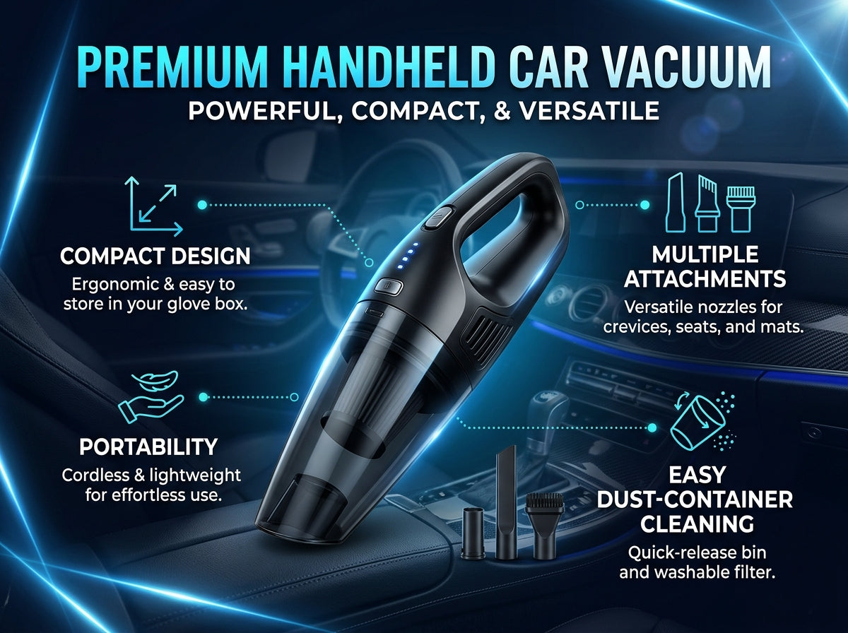 Portable Car Vacuum Cleaner – Powerful Handheld Vacuum for Car & Home