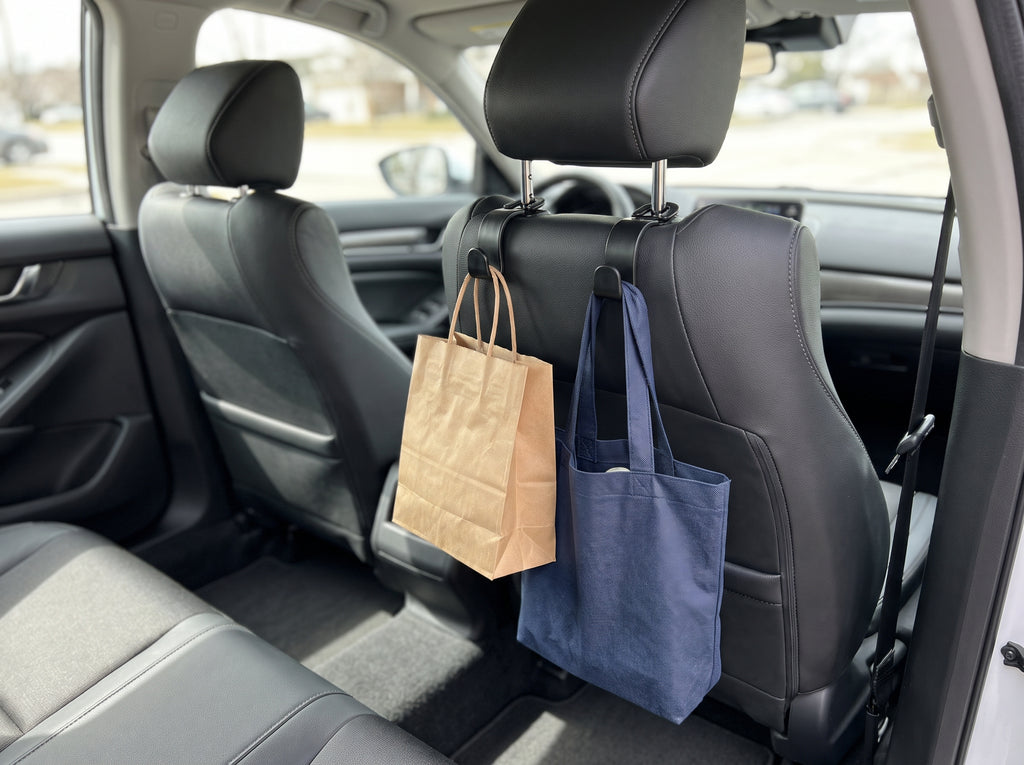 Car Headrest Hooks Set of 4 Universal Car Seat Back Bag Hangers
