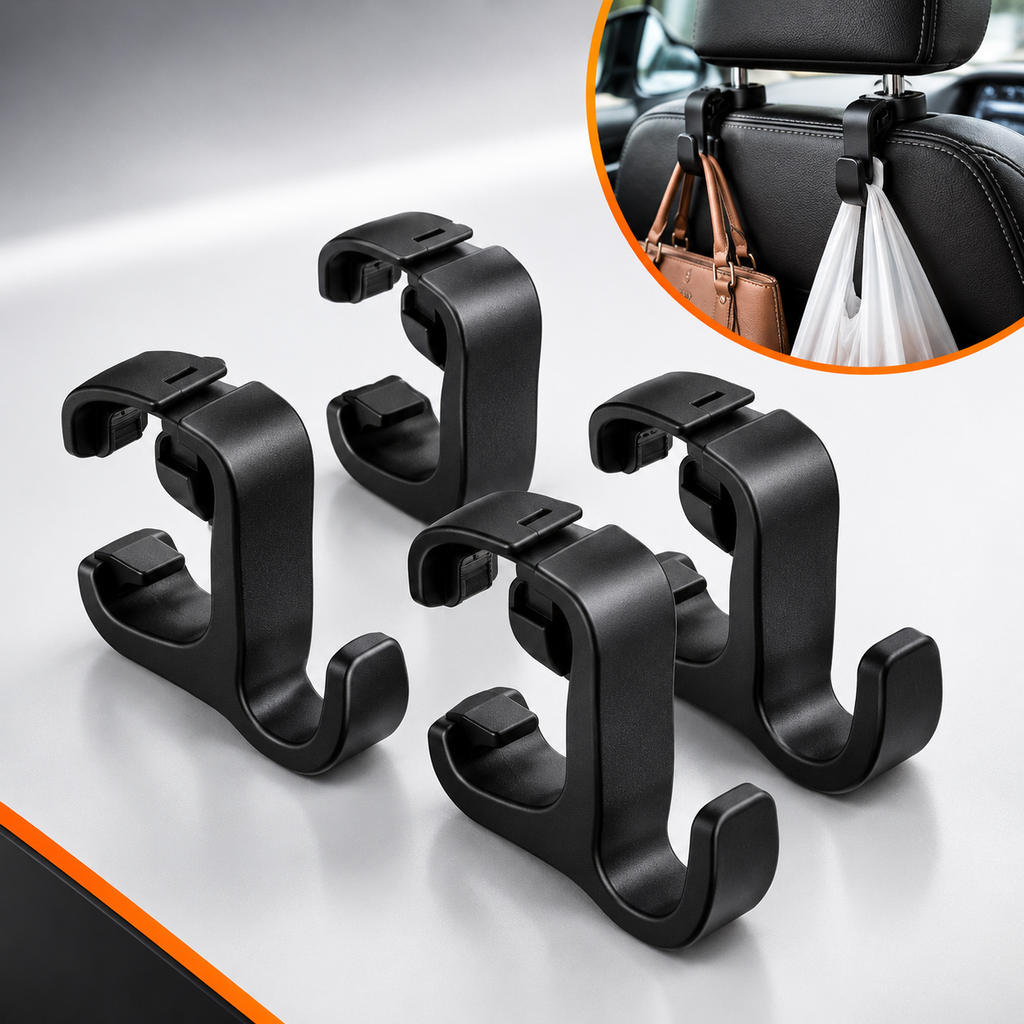 Car Headrest Hooks Set of 4 Universal Car Seat Back Bag Hangers