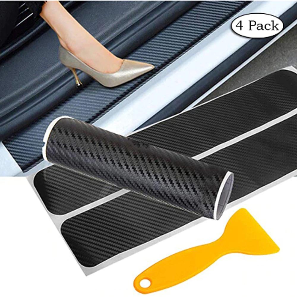 Car Door Sill Protector Strips – Anti-Scratch Carbon Fiber Door Guards